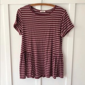 Boutique striped peplum top